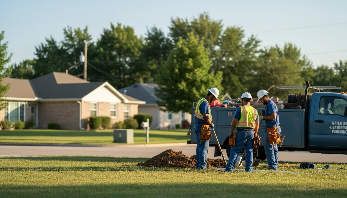 Residential water line and bathroom plumbing service in Austwell, TX